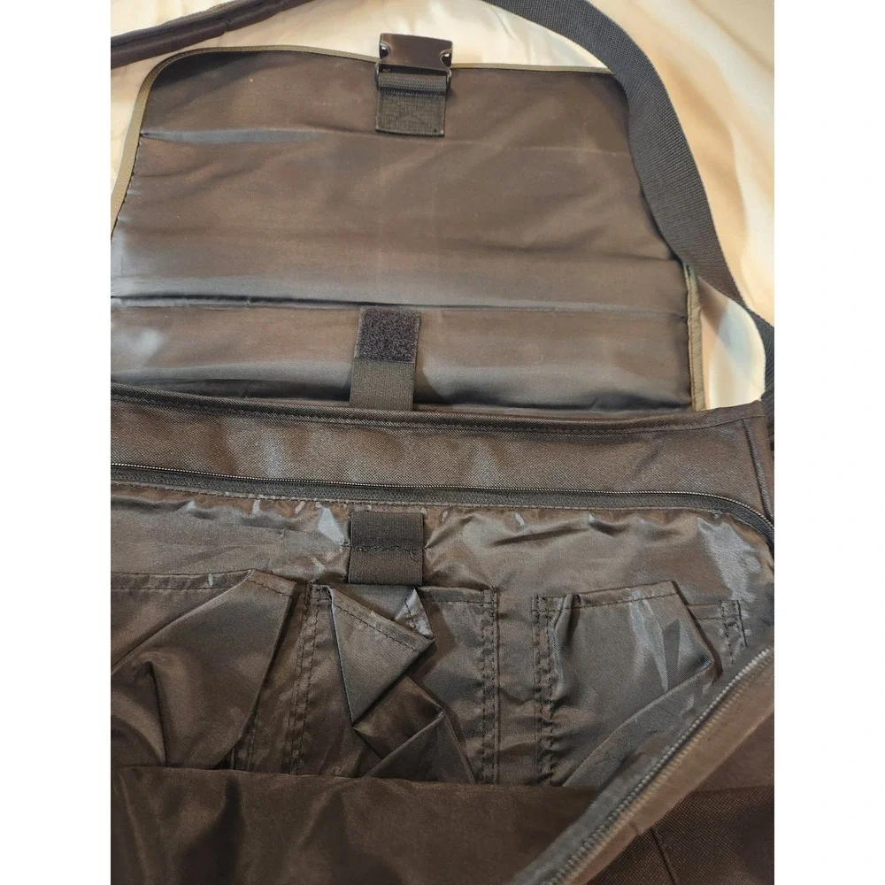 Lenovo Laptop Messenger Bag Black Olive Green Shoulder Strap‎ Briefcase 17x12x3